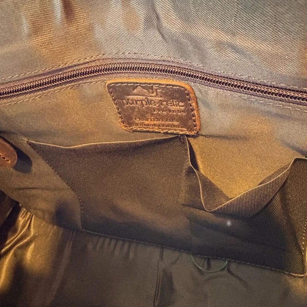 Purple Relic Classic Brown Leather Bag